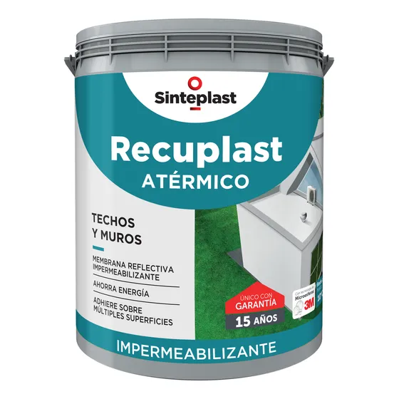 Recuplast Atérmico Blanco 20kg Membrana Reflectiva Calor Blanco Satinado