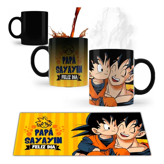 Taza Mágica Dia Del Padre Varios Modelos Regalo Original Negro Dragon Ball Frase