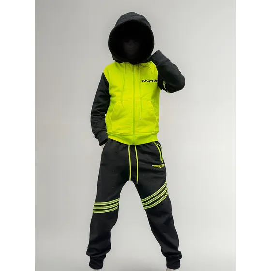 Conjunto Pants Sudadera Deportivo Niños Neon Fugitive Kids
