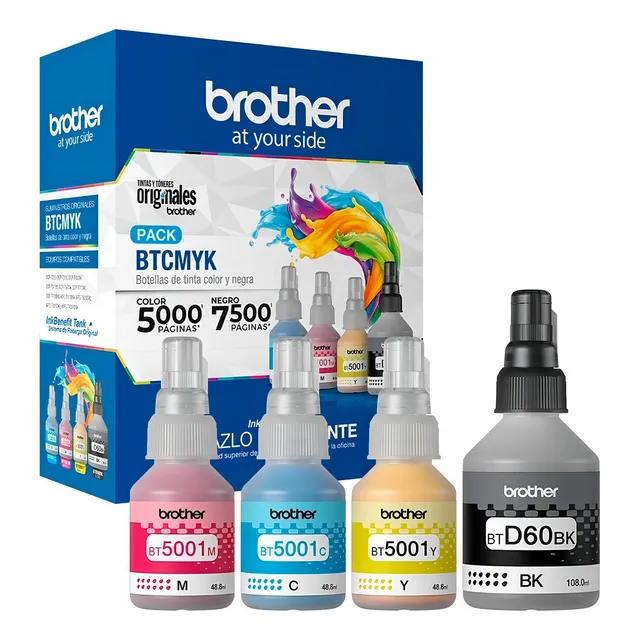 Tinta Para Impresora Brother Btd60bk / Bt5001 Color 4 Colores 4 Unidades