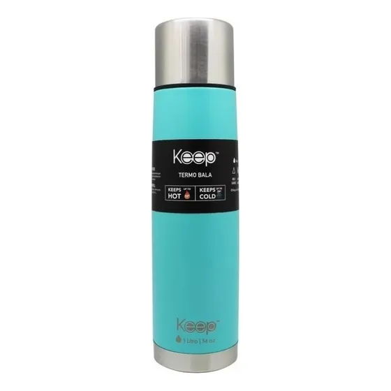Termo Bala Keep 1 Litro Acero Inoxidable Tapon Cebador
