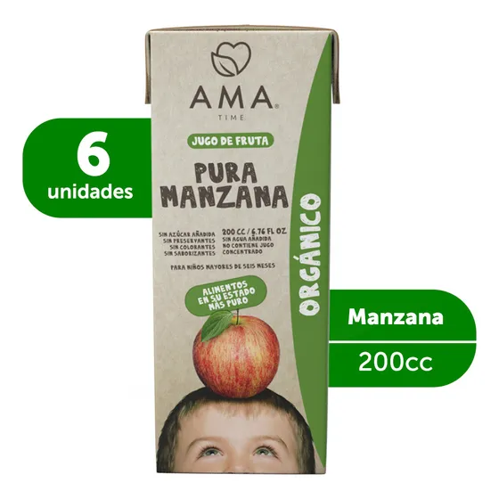 Pack 06 Jugos Ama Manzana Orgánico 200cc