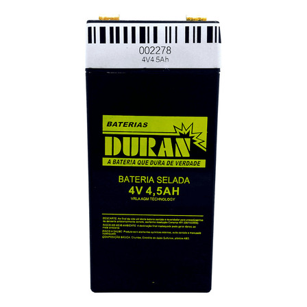Bateria Duran 4,5ah Luz Emergencia Bla 1200 Alarmes Cor Preto Bateria Duran 4,5ah Luz Emergencia Bla 1200 Alarmes Cor Preto