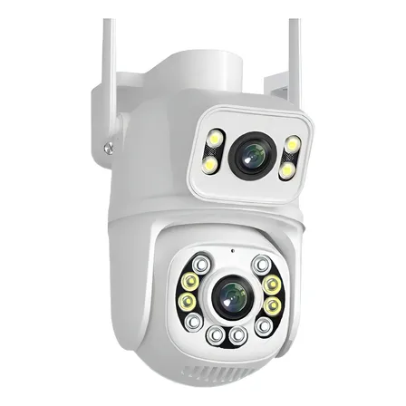 Cámara Seguridad Anbolm Boa25 Doble Lente 4k 8mp, Visión Nocturna Color, Impermeable Ip66, Seguimiento Automático Blanco