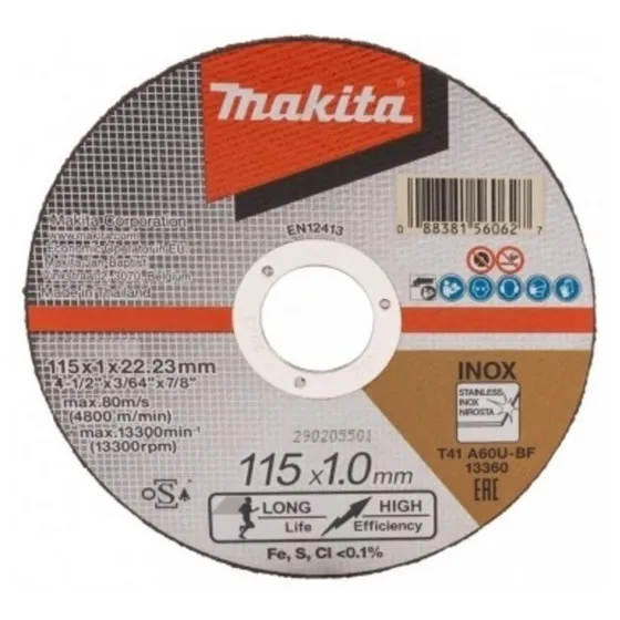 Disco Abrasivo De Corte Para Inox De 4.5  X 1mm (wa46r) Unid