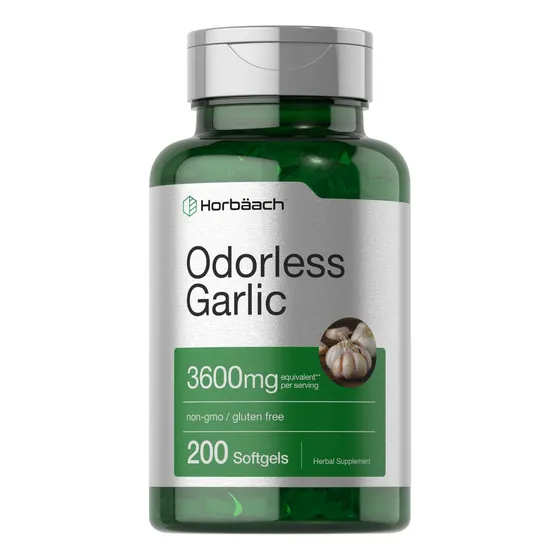 Cápsulas Blandas De Ajo Sin Olor Supplement Horbaach, 200 Un