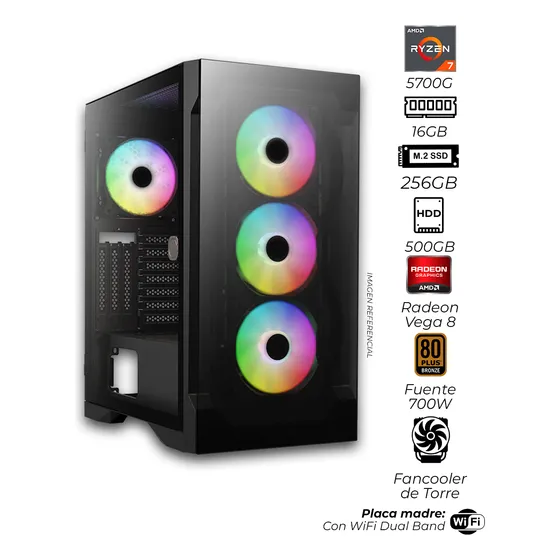 Pc Gaming Ryzen 7 5700g 16gb Ram Ddr4 256gb Ssd 500gb Hdd