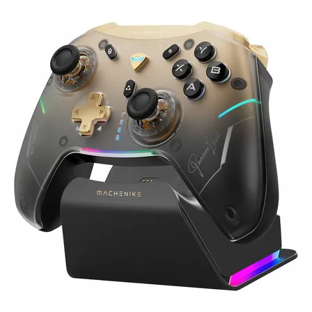 Gamepad Control Gamer Inalámbrico Bluetooth Machenike G5pro V2 Con Carga RGB Base Pc Hot-Swappable Joystick 4K Resolution Optical Gatillos Bumper Trigger Micro interruptor Nintendo Switch Controles Tv