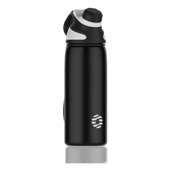 Botella De Agua Deportiva Con Aislamiento - Negro/gris Color Negro
