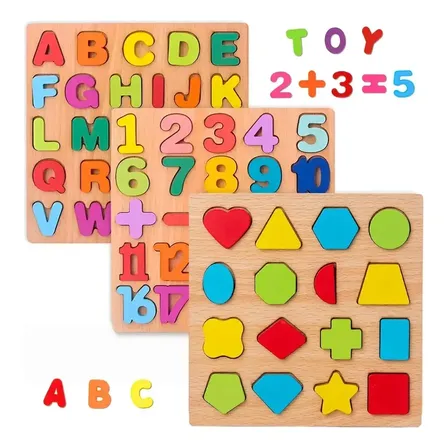 Kit 3 Jogos Brinquedos Educativos Numeros Letras Alfabeto Colorido