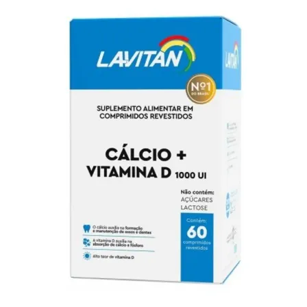 Lavitan Cálcio + Vitamina D 1.000 Ui - 60 Cápsulas Sabor Sem sabor