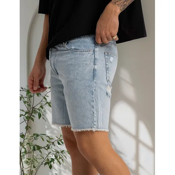Bermuda Mom Short De Jean Lisa Para Hombre Juvenil Ebk ®