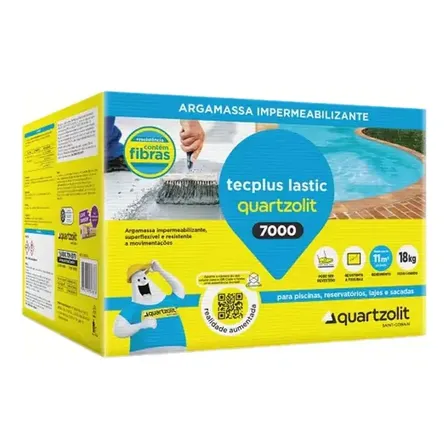 Tecplus 7000 Impermeabiliza Lastic Quartzolit P/ Piscina Branco Fosco