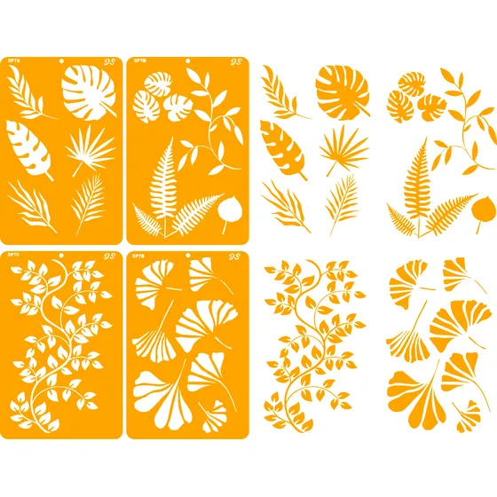 Stencil Plantas 4 Plantillas 20x30 Deco Stencils P7