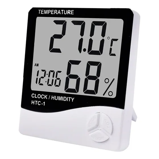 TermoHigrometro Digital - Humedad, Temperatura y Reloj - HTC1