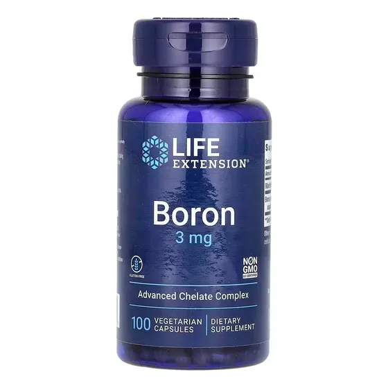Boron 3mg Quelado Vitamina B2 X 100 Cáps. Life Extension Sin Sabor