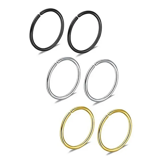 Piercing Aro Abierto Real O Falso Pack X3 Acero Quirúrgico