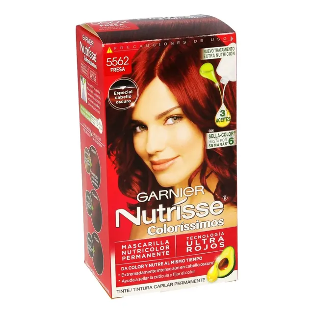 2 Pzs Garnier Tinte Permanente Dama Nutrisse 5562 Fresa