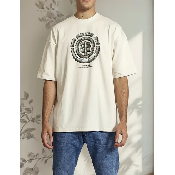 Element Wooden Tree Logo Tee Crema Remera