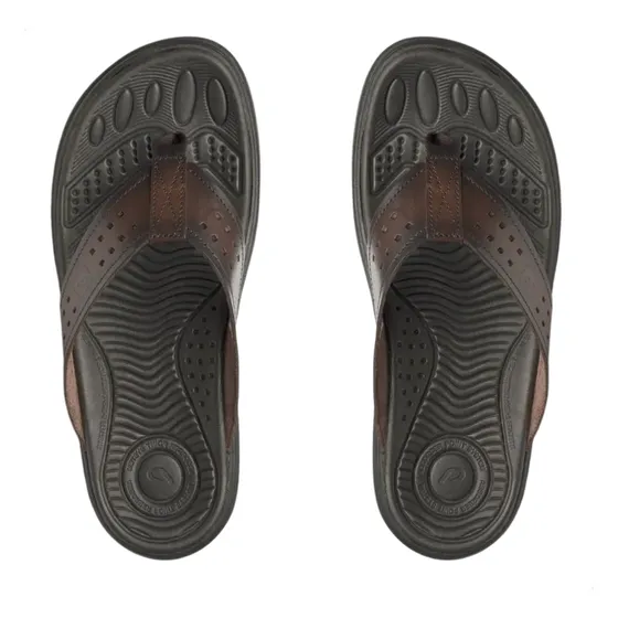 Chinelo Pegada Masculino Couro Anilina Leve Confortavel 