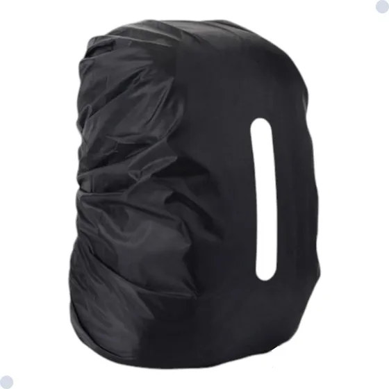 Capa Para Mochila De Chuva Proteção Refletiva Motoboy Viagem Cor Preto Desenho Do Tecido Lisa