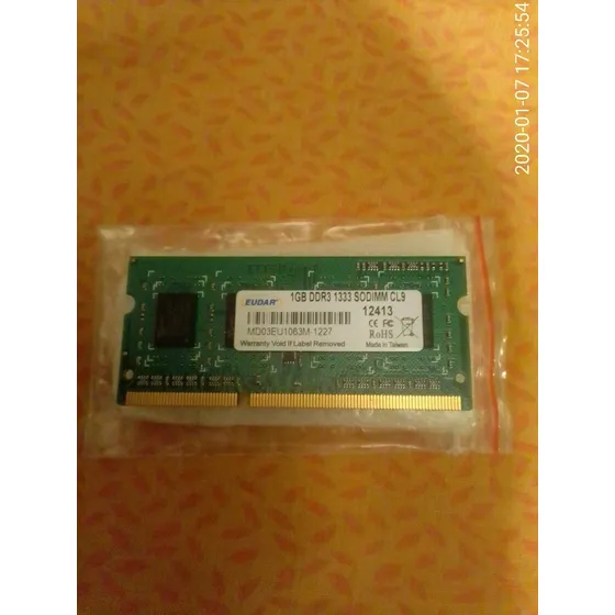 Memoria Ram Marca Eudar 1 Gb Ddr3 1333 Sodimm 