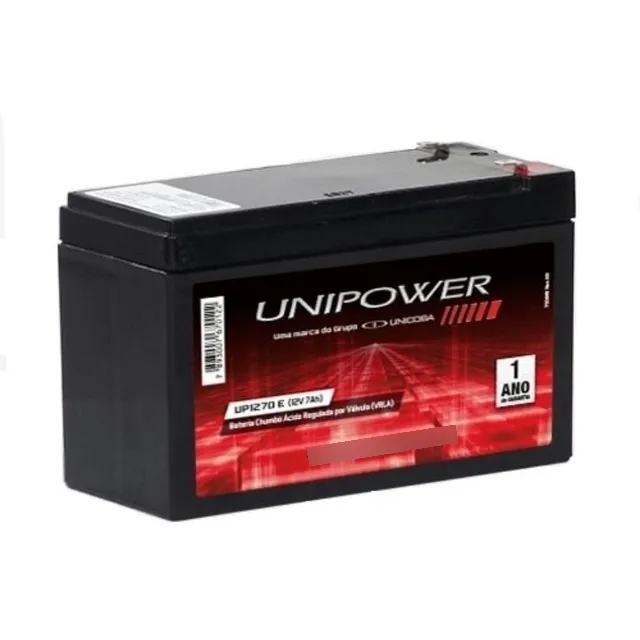 Unipower Bateria Selada 12v 7,0ah Up1270e Nobreak - Kit 3 Un