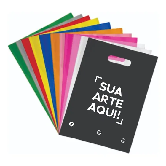 100 Sacolas Personalizada Com Sua Logomarca 30x40cm