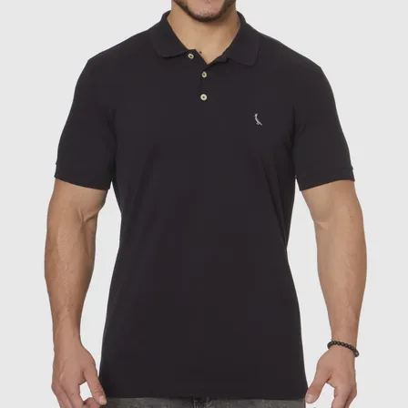 Camisa Reserva Masculino Polo Regular Essence Preto Liso G