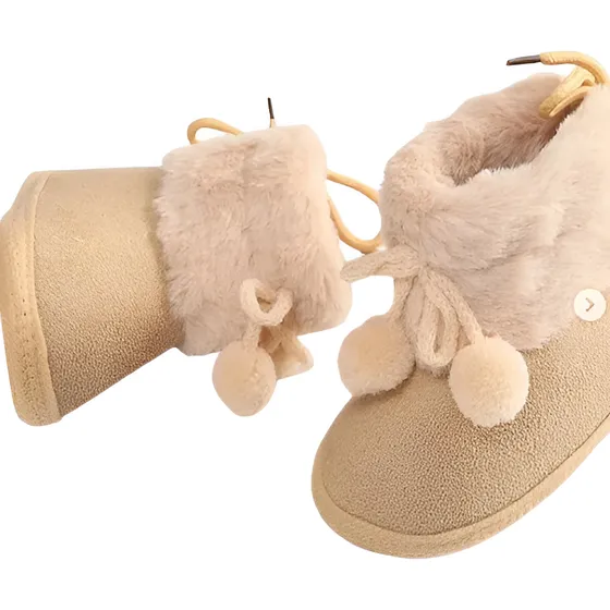 Botas Pantufla Para Bebés Beige 3 A 6 Meses (11 Cm De Plantilla)