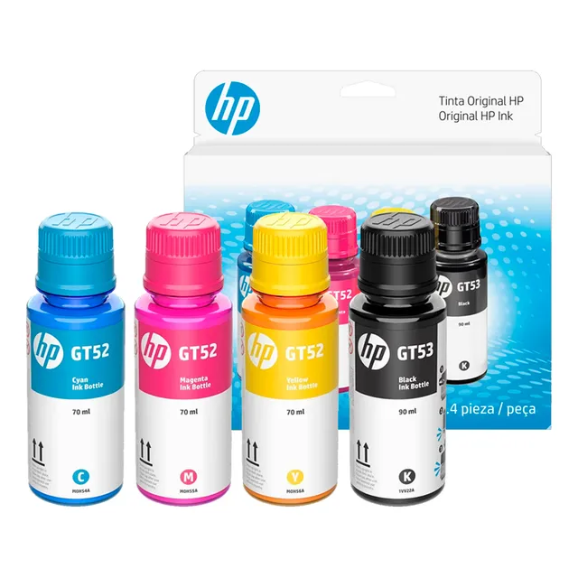 Hp Gt53/ct52 Botella De Tinta Original Combo 4 Pack
