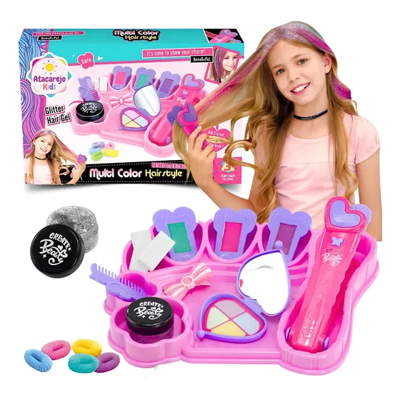 Kit Mechas Coloridas Pinte O Cabelo Salão Beleza Menina