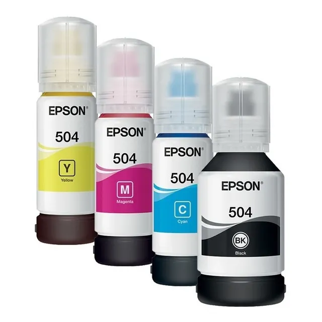 Pack 4 Botellas Tinta Continua Epson T504 L4150 L4160 L6161