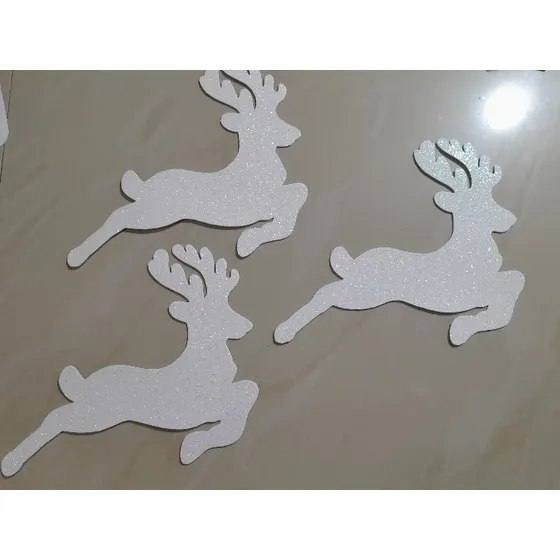 Figuras De Navidad Renos En Foami Y Tela 5 Unid De 22 Cm~