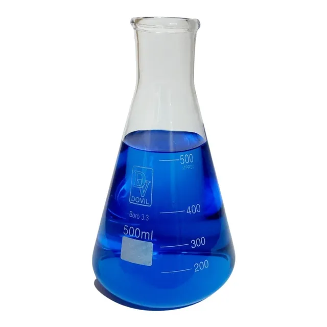 Erlenmeyer De Vidro Boca Estreita Graduado 500ml