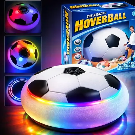 Bola Flutuante Hoverball Futebol Com Som E Luz Bate Volta Branco E Preto