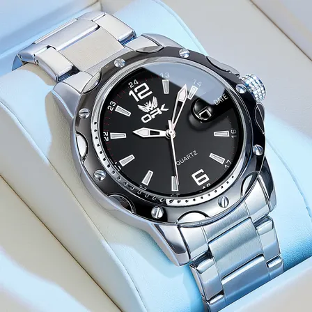 Opk Relógio Masculino Quartz Original Em Aço Inoxidável 6026