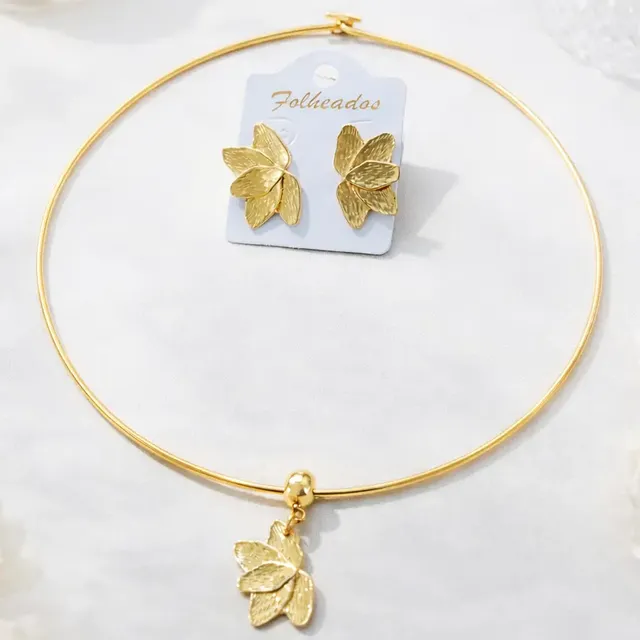 Colar E Brinco Aro Chocker Moda Blogueira Kit