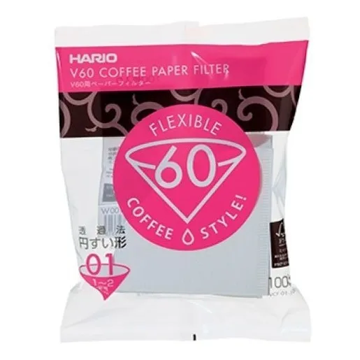 Filtro De Café Hario Branco V60 01 Pacote Com 100 Unidades