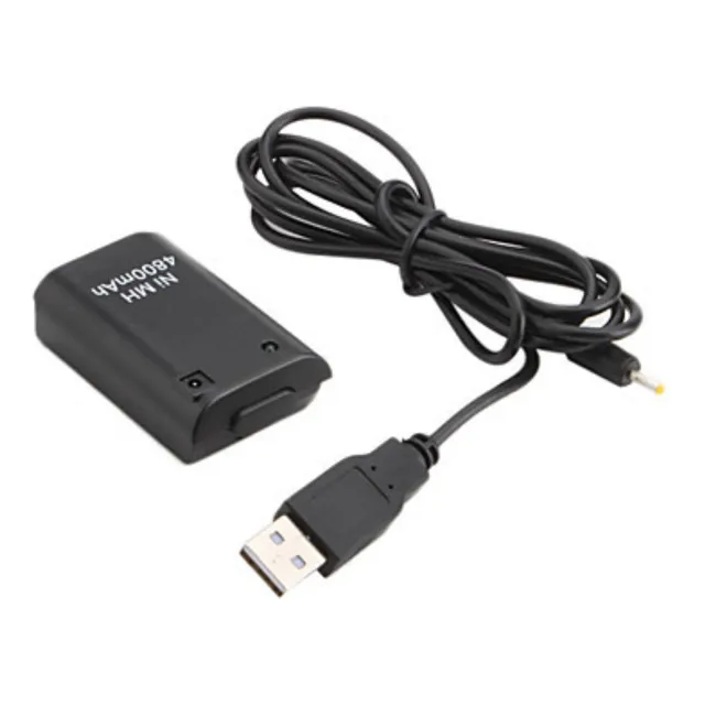 Kit De Batería Para Xbox 360 Y Cable Usb, Mando Recargable