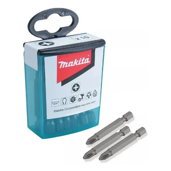 Kit de brocas magnéticas Ph2 de 50 mm Makita B-26244, 10 unidades
