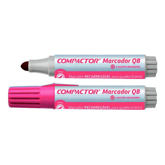 Pincel Marcador Quadro Branco Preto Compactor Caixa C/12 Un Cor Rosa