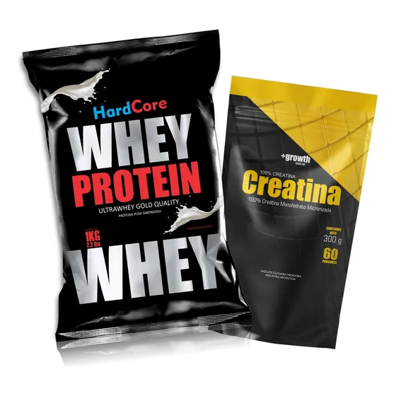 1 Hardcore Whey Protein + 1 Creatina Monohidrato Growth 