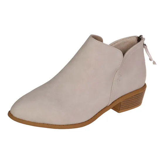 Botas De Invierno Para Mujer, Tacón Grueso, Tacón Bajo Y Pun