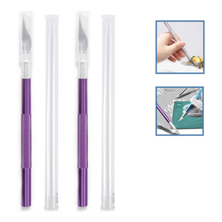 2 Cutter De Acero Inoxidable Exacto Con Tapa 2 Cutter De Acero Inoxidable Exacto Con Tapa