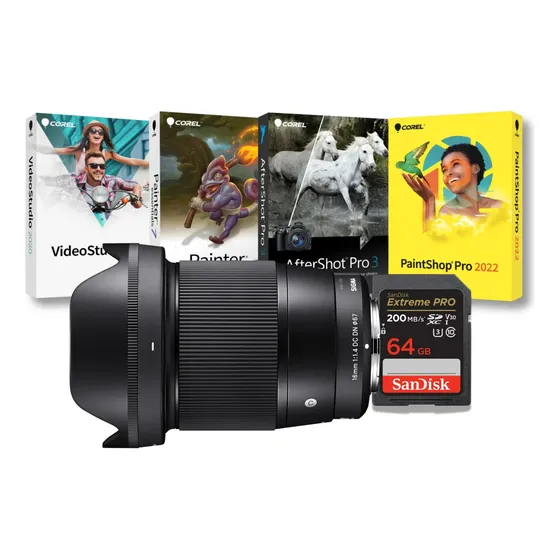 Lente Sigma 16 Mm F\u002F1.4 Dc Dn Canon Ef-m, Paquete | Cuotas sin interés