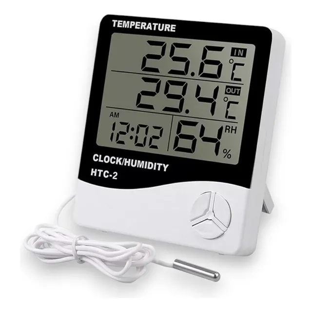 Reloj Higrometro Htc-2 Sensor Digital Temperatura Y Humedad