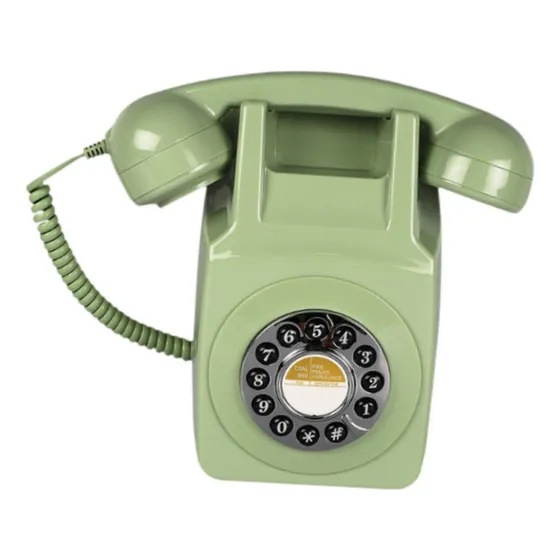 Telefone Fixo Retrô De Parede Com Discagem Para Sala Verde