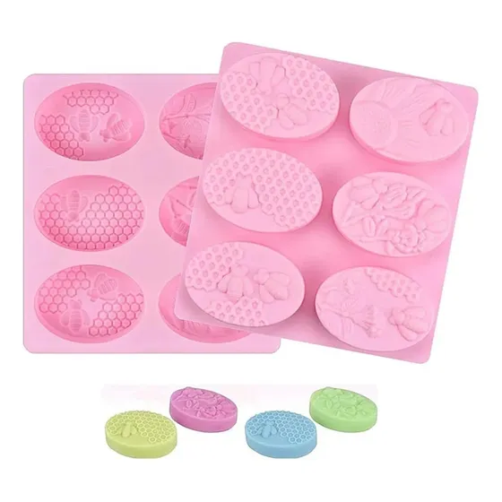Molde Silicona Abejas Para Jabones O Velas Artesanales X 2 U