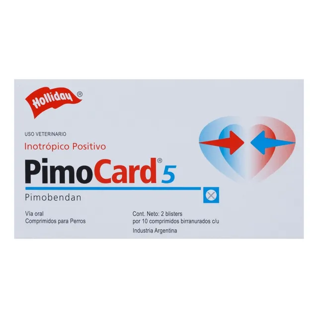 Pimocard Perros Inotrópico Positivoy Vaso Dilatador 5 Mg X20